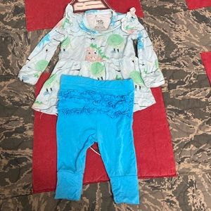 0-3 months monster girl matching bamboo set